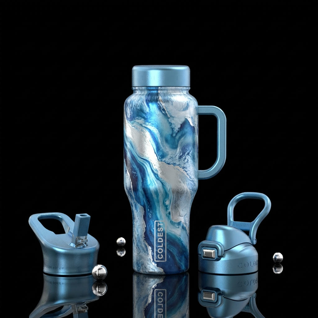 Cold as ice water bottle design