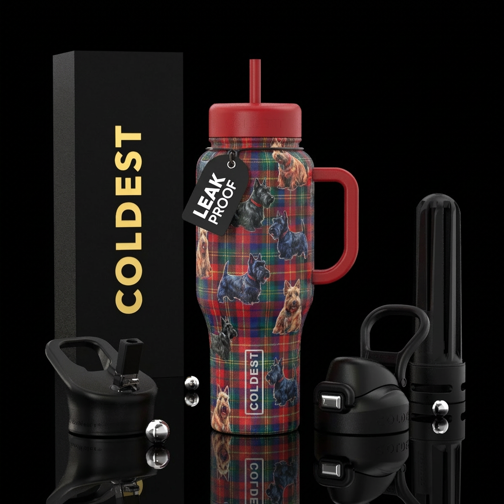 Scottish terrier water bottle design