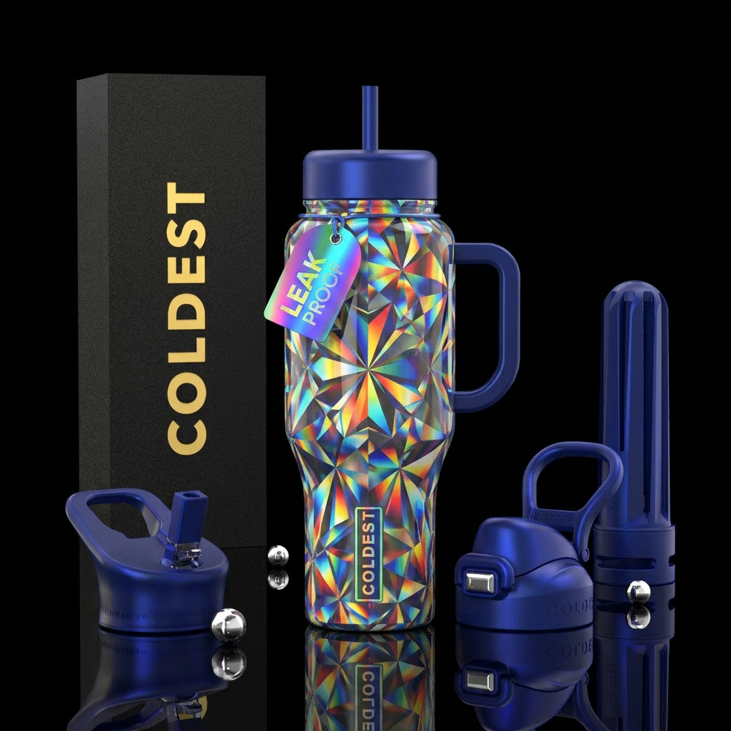 Prisms refractive light water bottle design