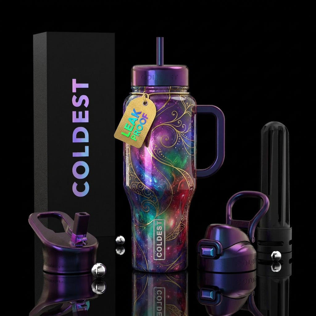 Show me the most beautiful cup design that will st... water bottle design
