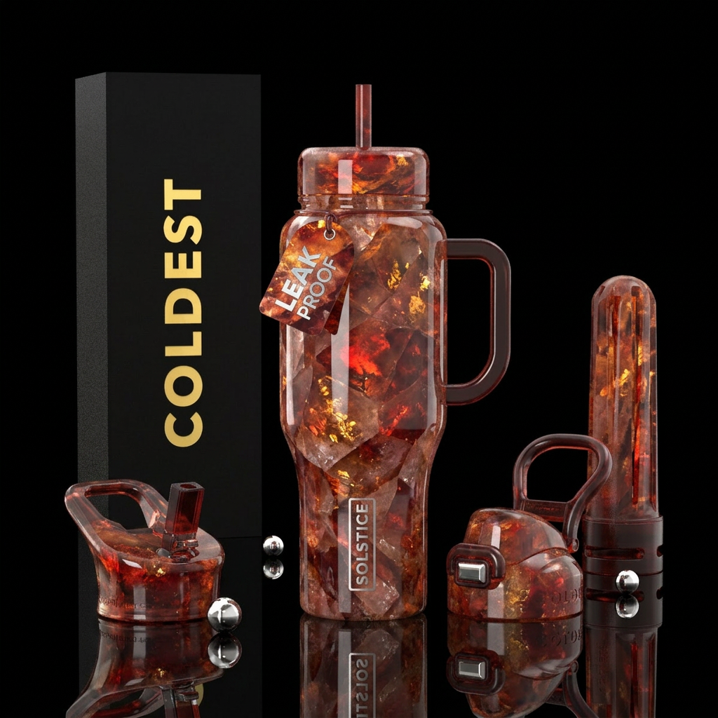 Fire quartz water bottle design