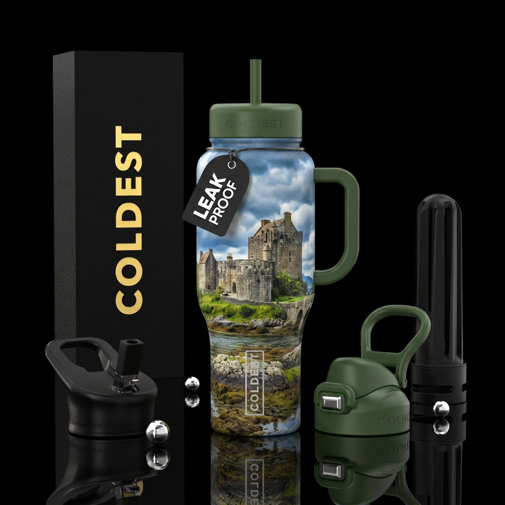 Eilean Donan castle water bottle design