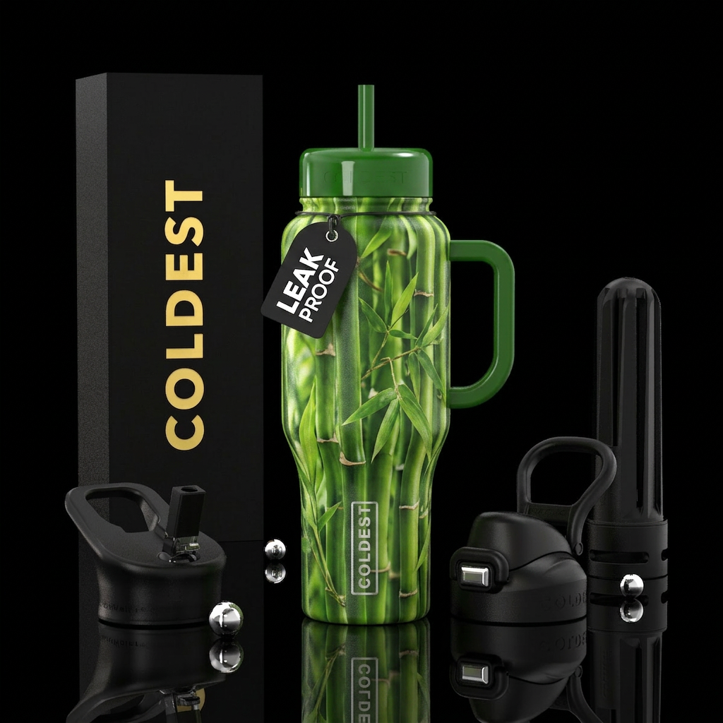 Bamboo stalks water bottle design