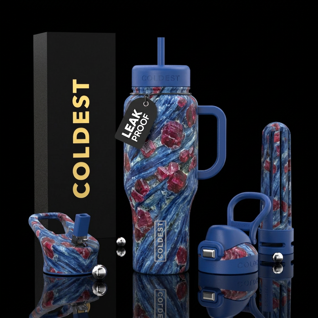 Rubies in kyamite water bottle design