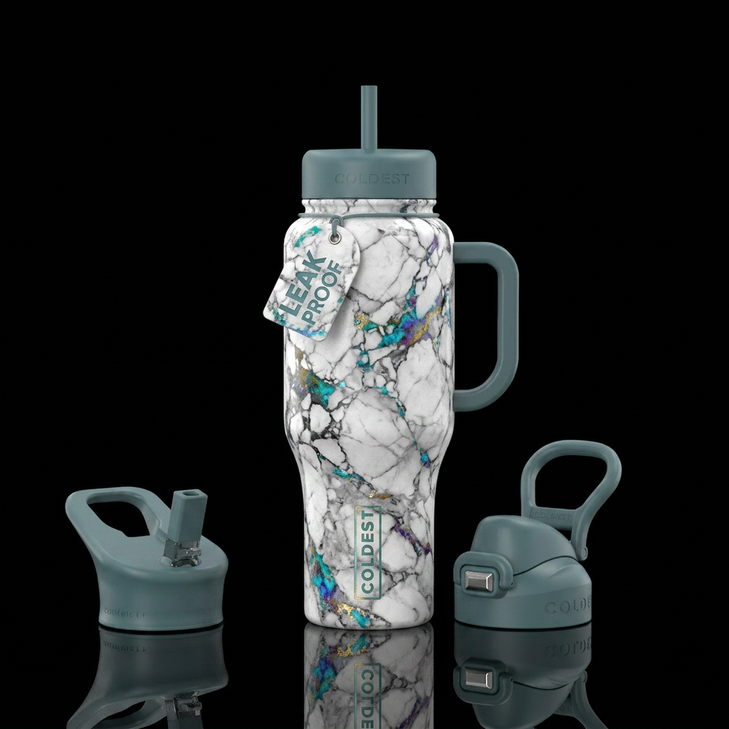 Howlite stone water bottle design