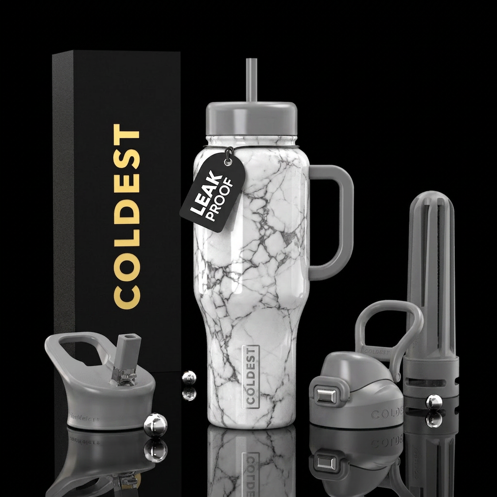 Howlite stone water bottle design