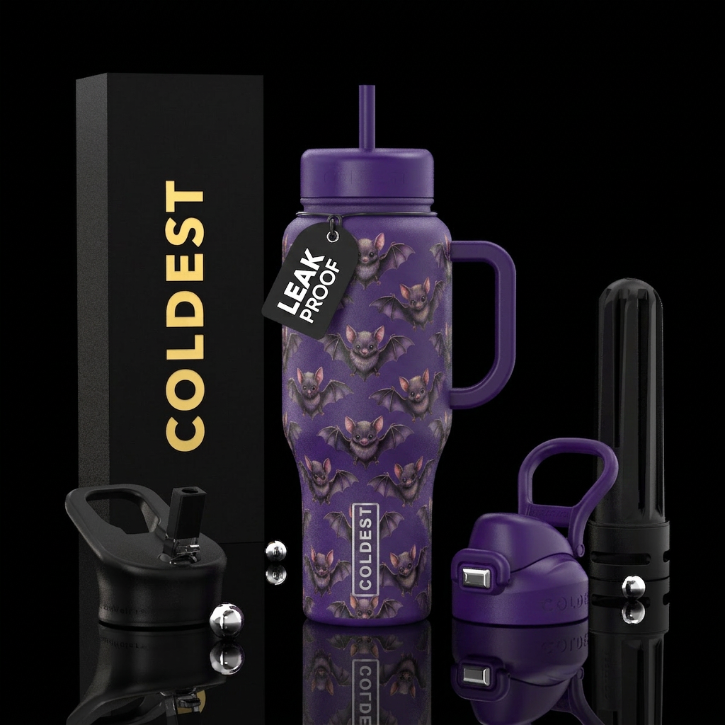 Cute adorable baby bats water bottle design