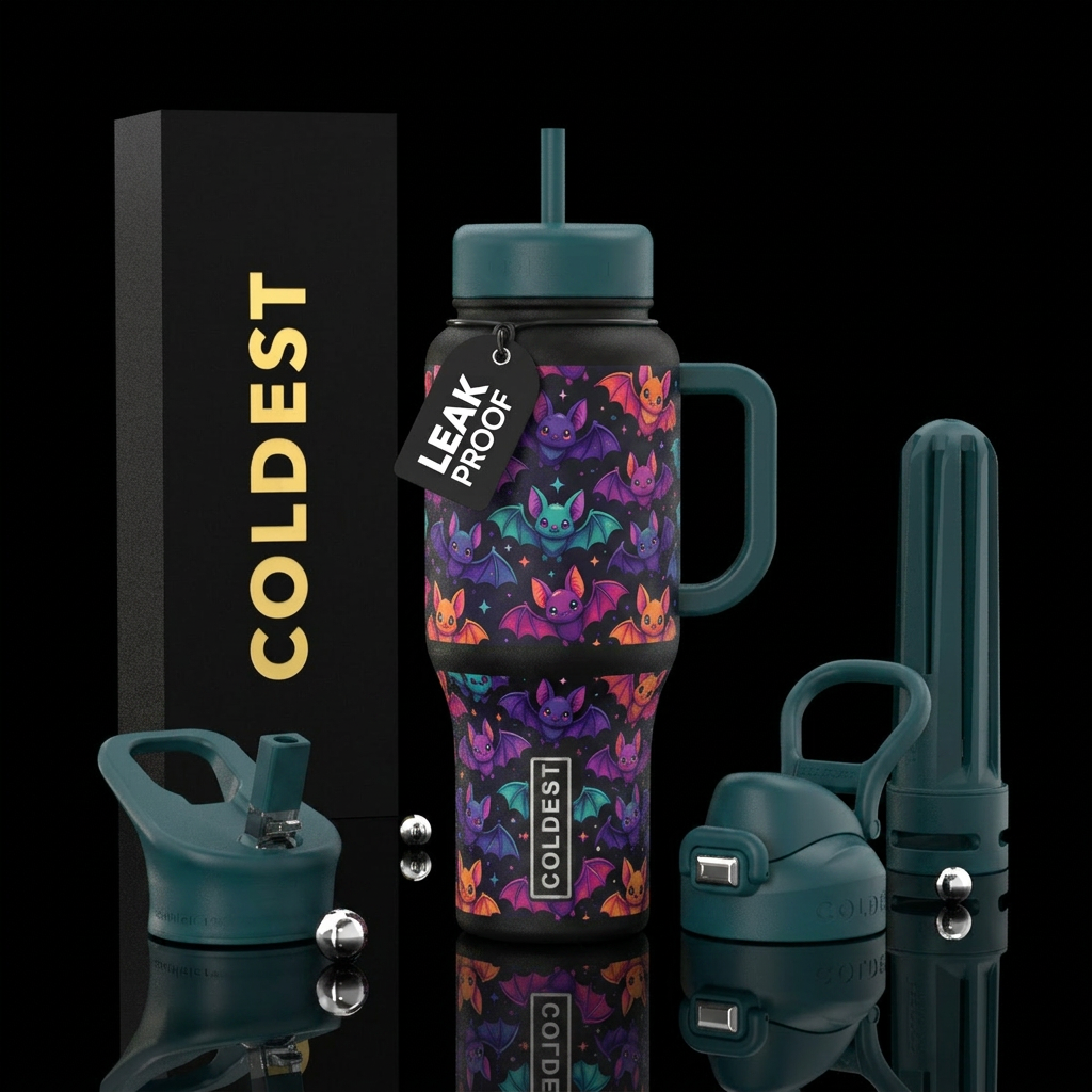 Cute adorable baby bats water bottle design