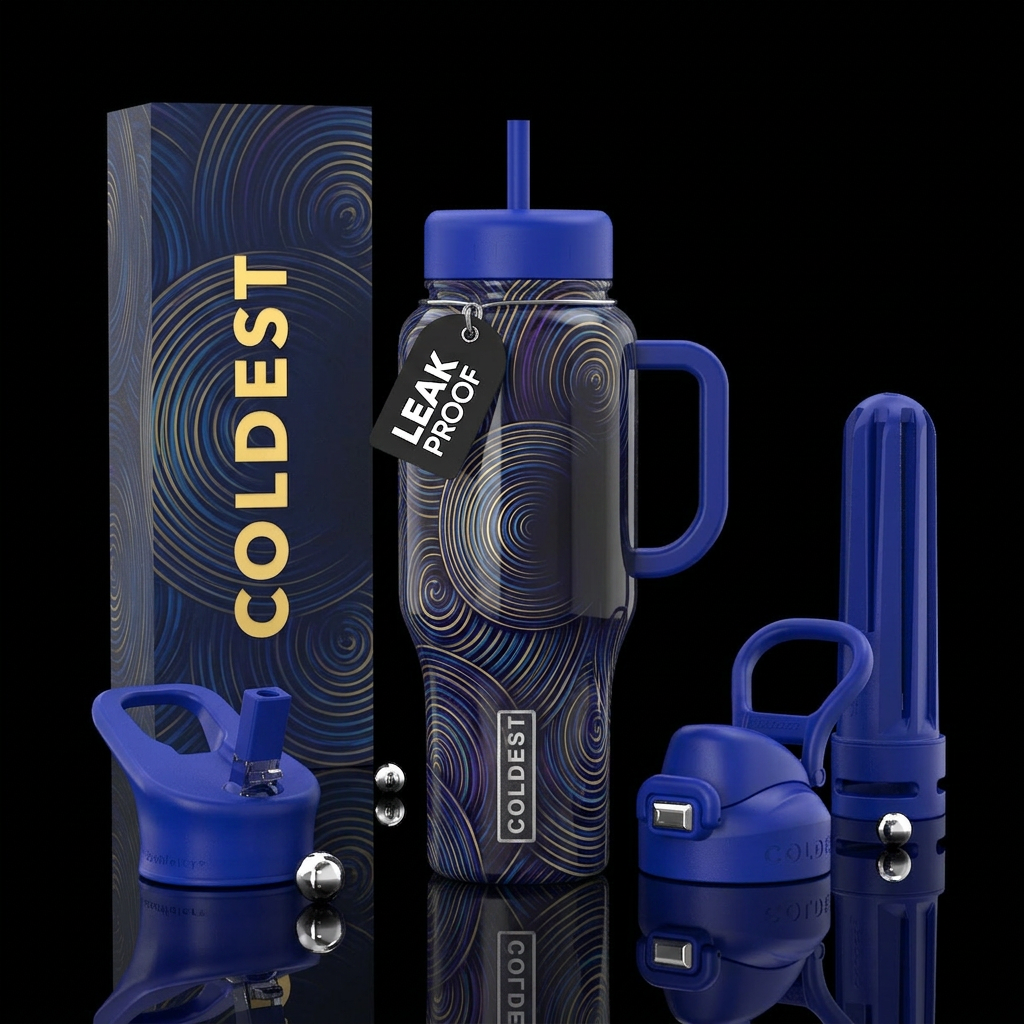 Show me how the sound of silence is depicted water bottle design