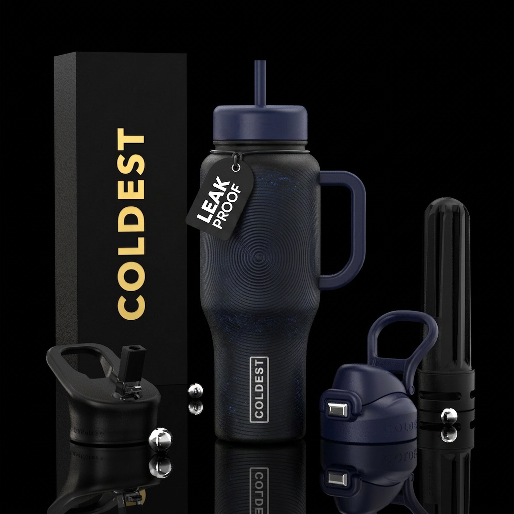Show me how the sound of silence is depicted water bottle design