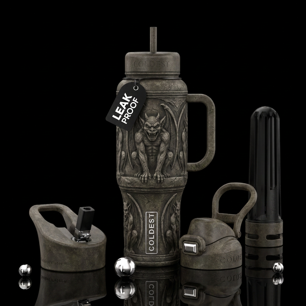 Stone Gargoyles water bottle design