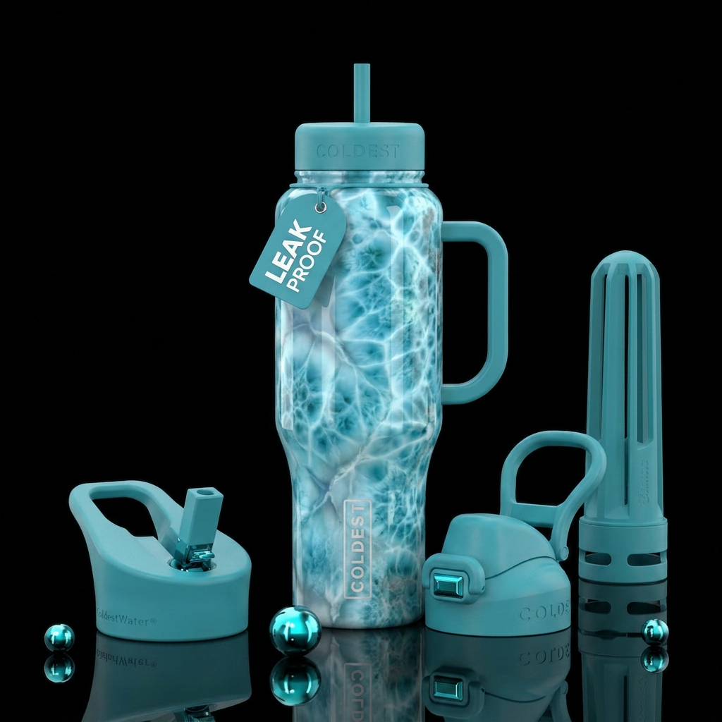 Larimar water bottle design