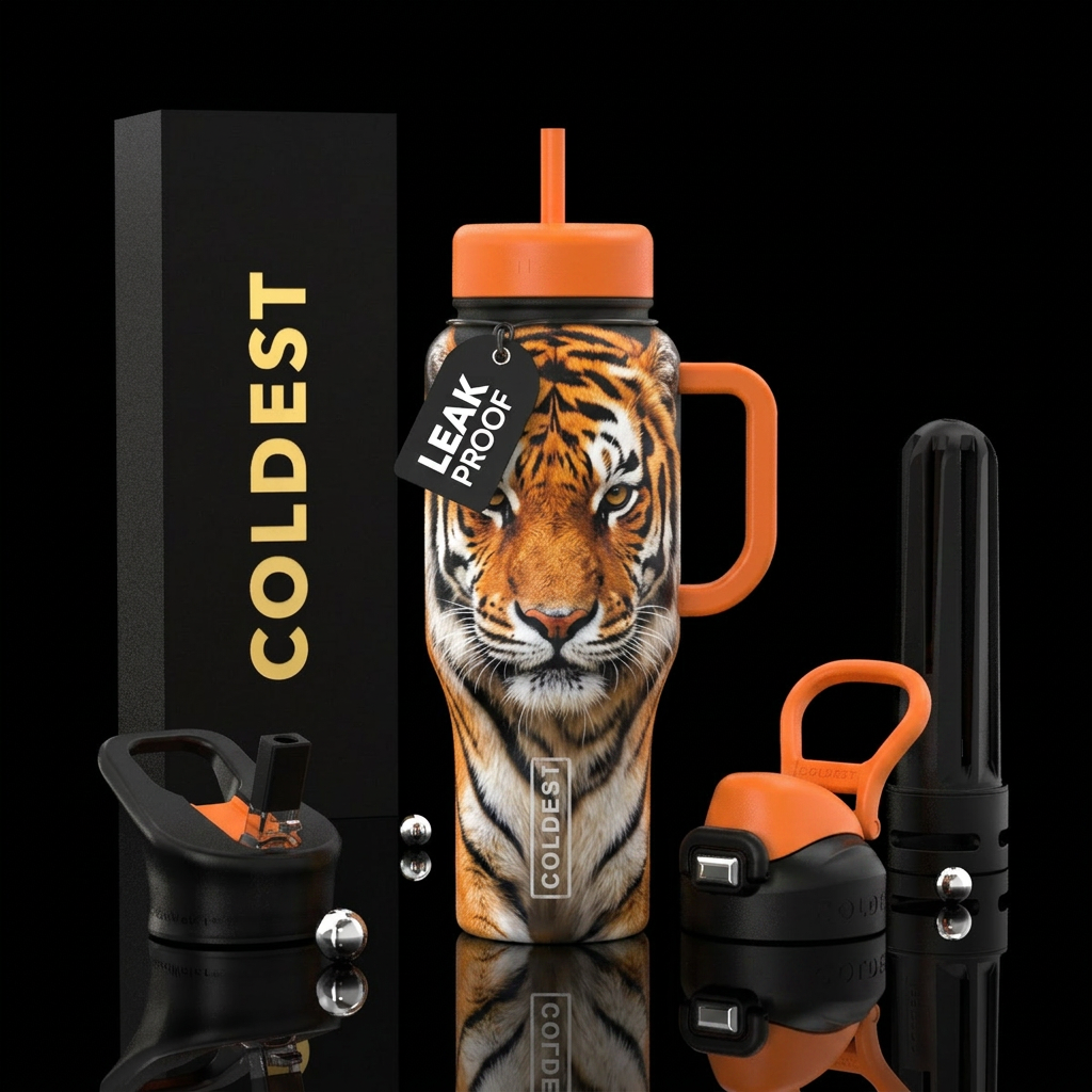 tiger water bottle design