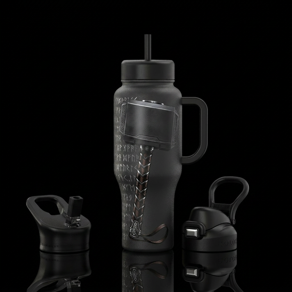 thors hammer water bottle design
