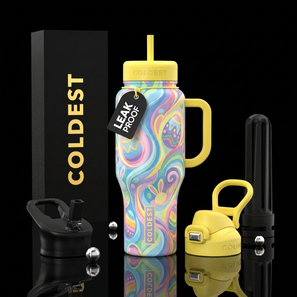 abstract easter water bottle design