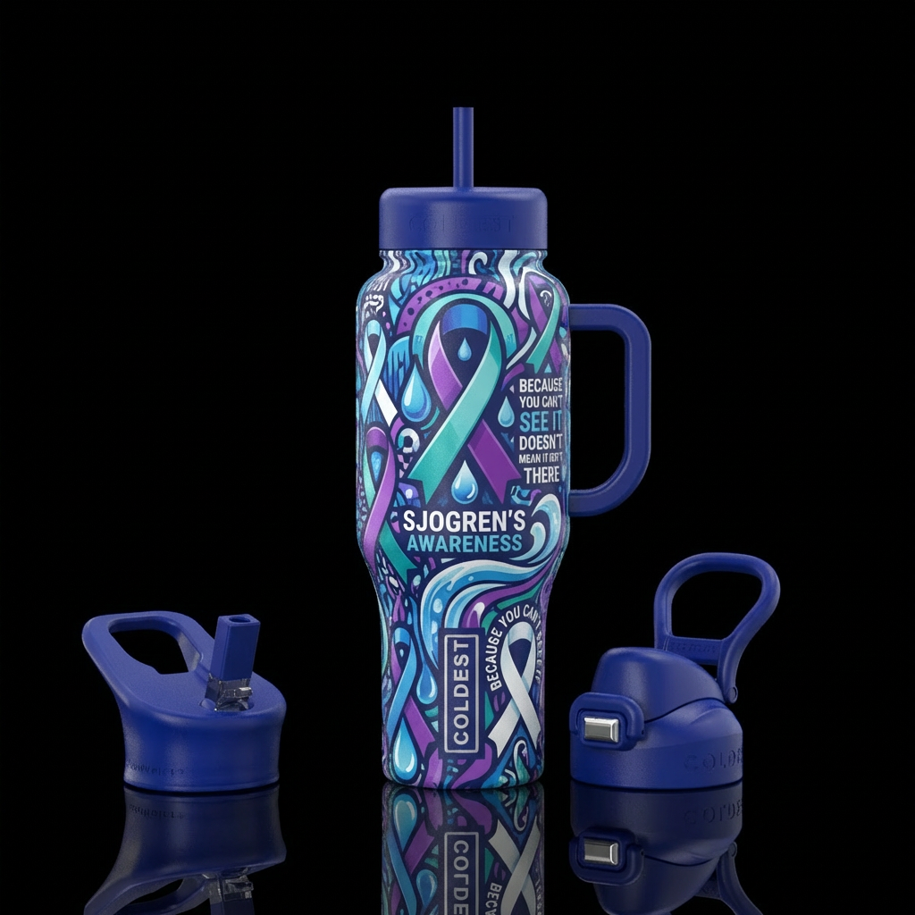 Sjogrens awareness water bottle design