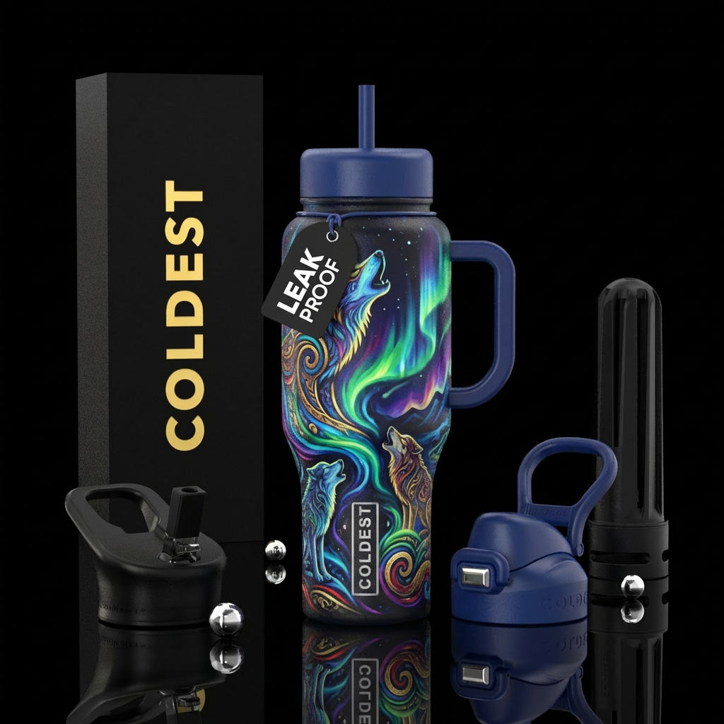 indian, ancient, beautiul,northern light, wold water bottle design