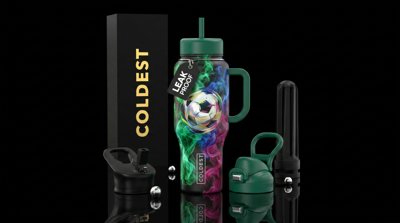 soccer, smoke, painting water bottle design