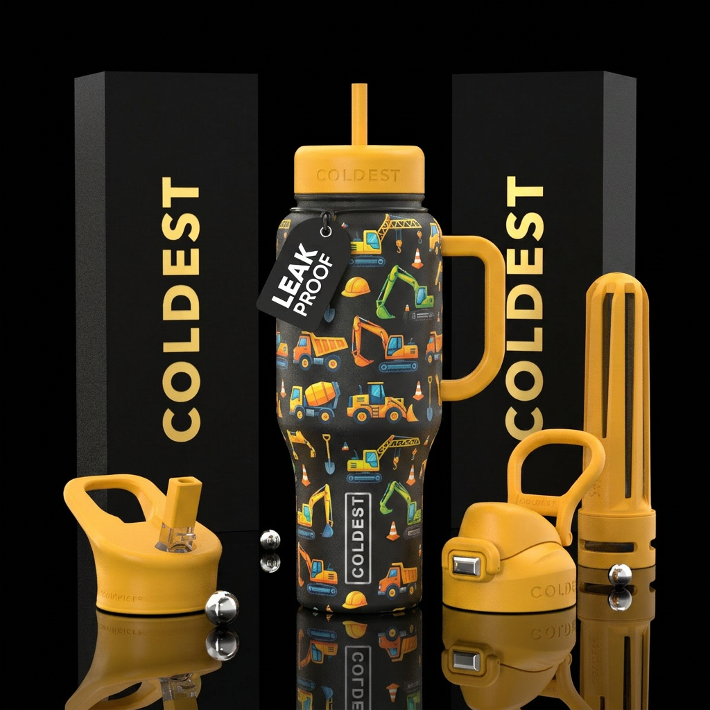 Construction equipment water bottle design