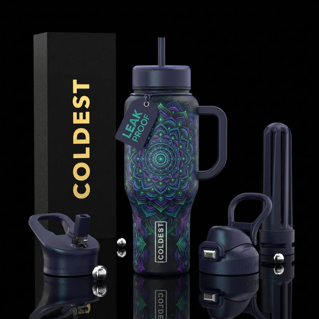 glowie, mandala water bottle design