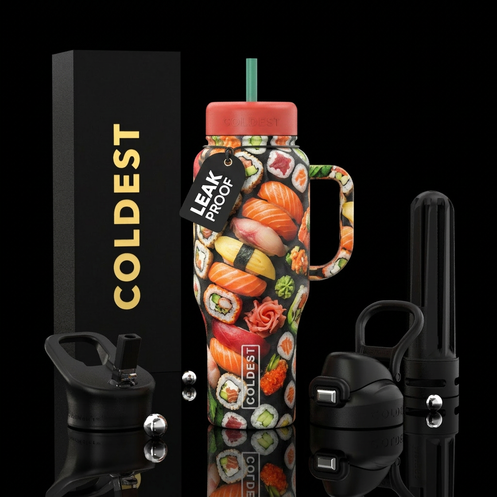 Sushi water bottle design