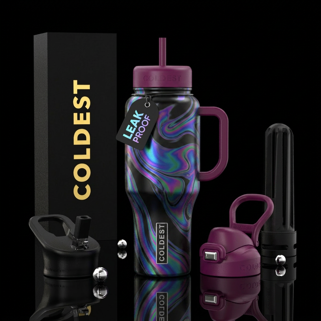 Oil spill water bottle design