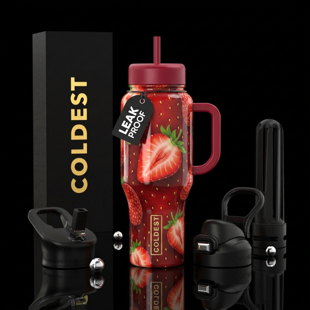 strawberry water bottle design