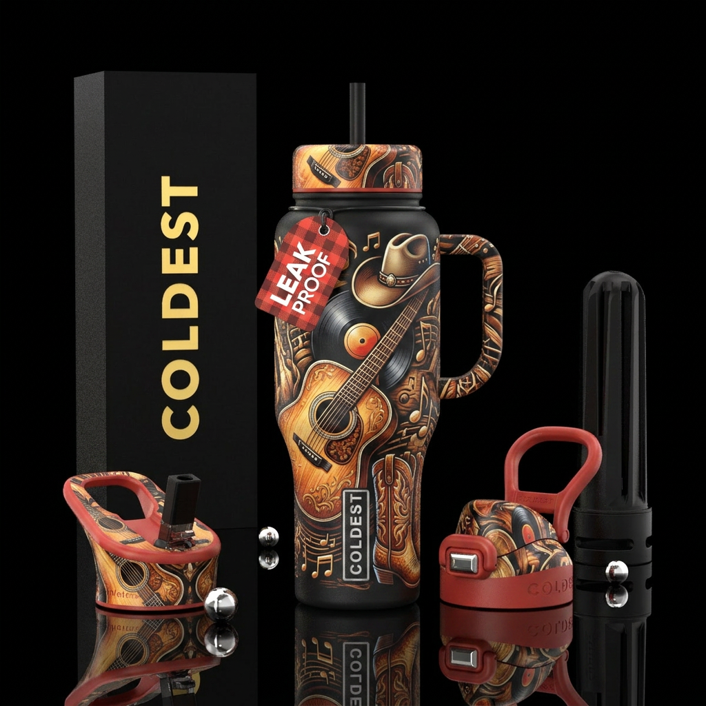 Country music water bottle design