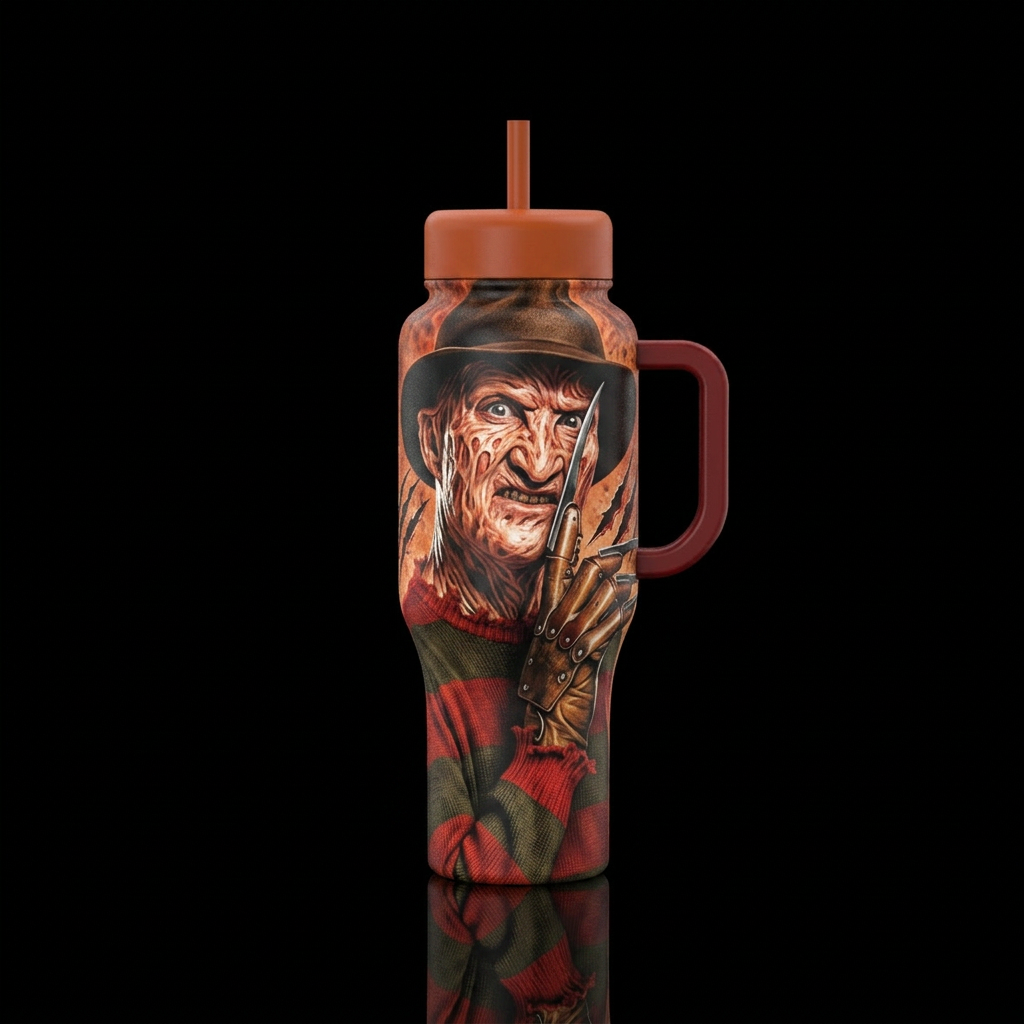 Freddy Kruger water bottle design