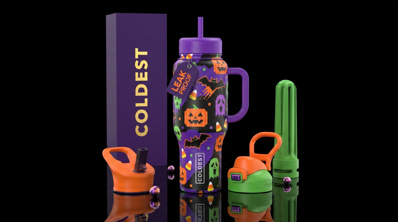 Halloween spirit water bottle design