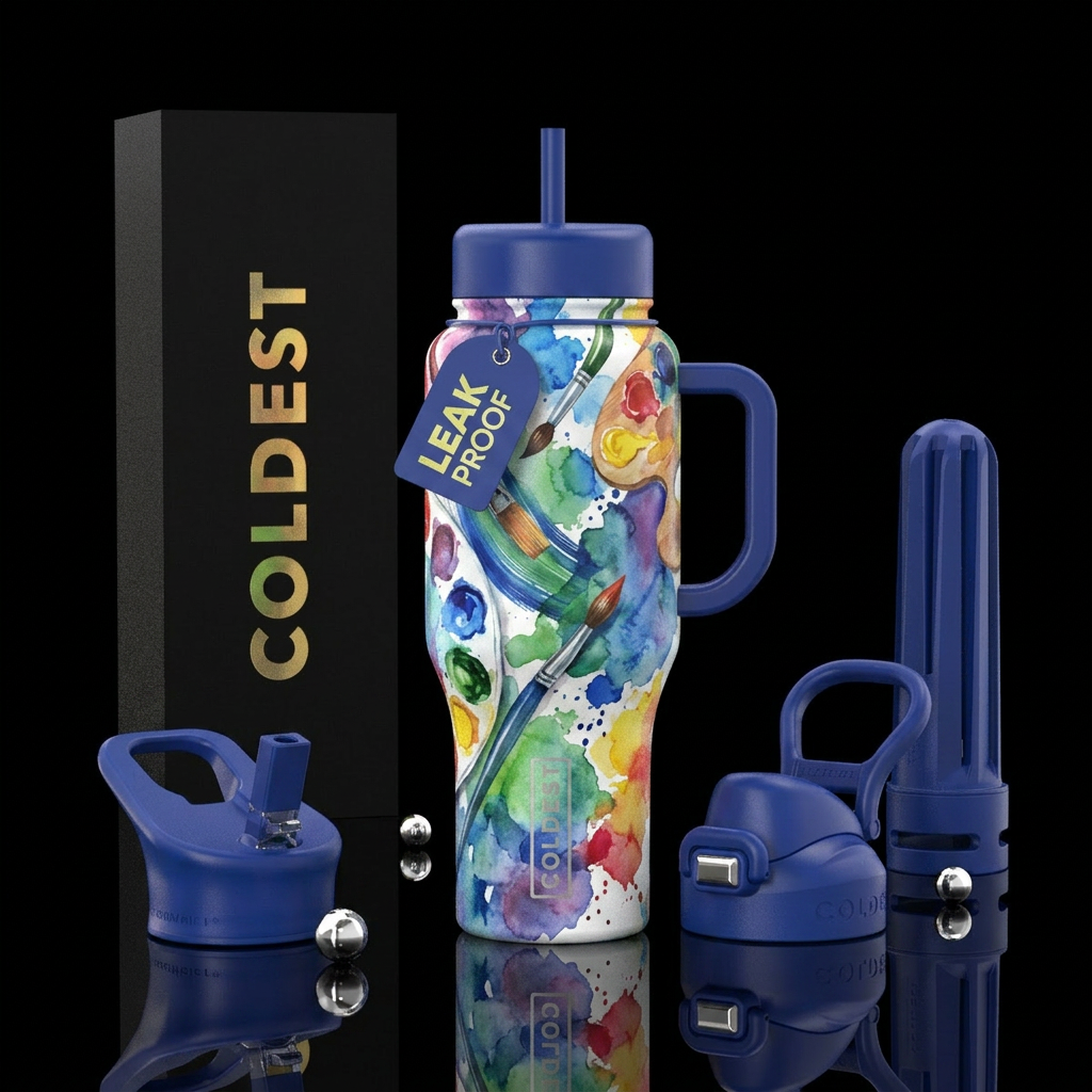 Brushstrokes water bottle design