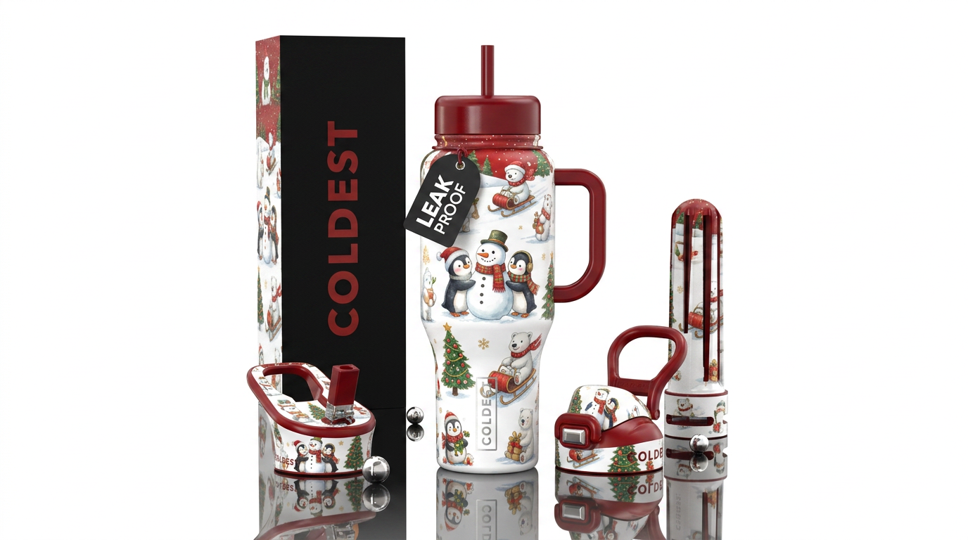 Let's go Sledding water bottle design