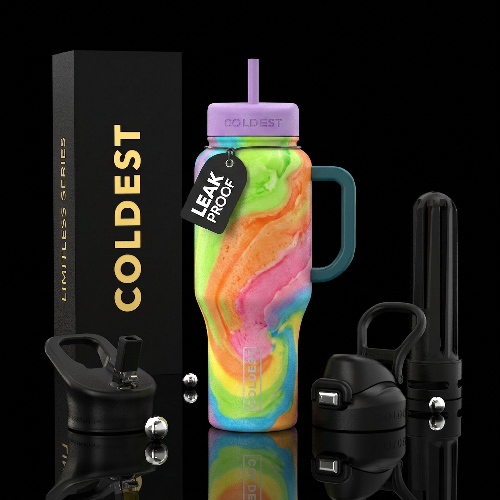 Tie-dye Swirls water bottle design