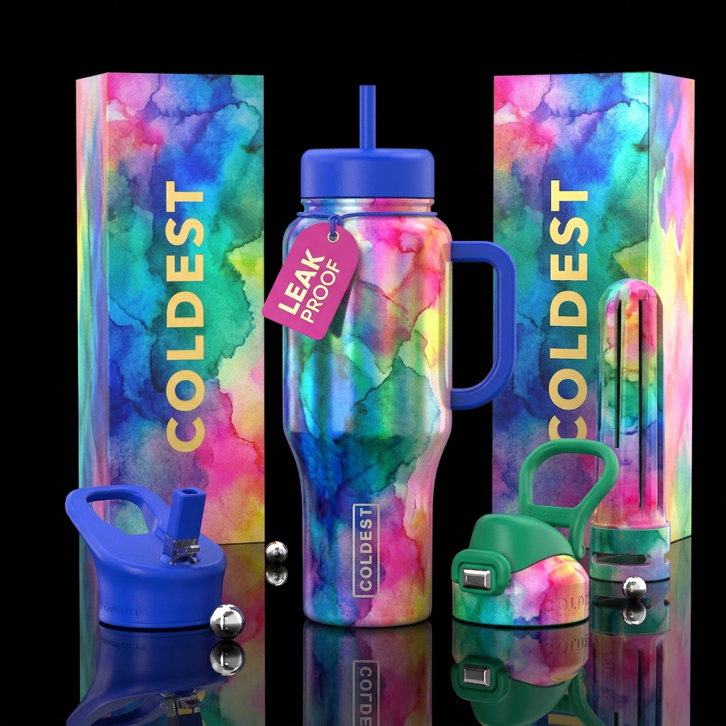 Watercolor water bottle design