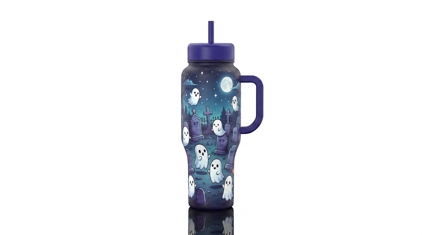 Ghost Soiree water bottle design