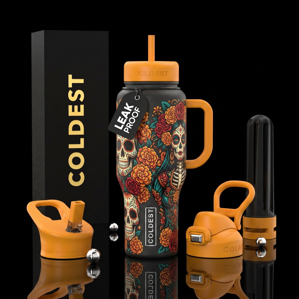 Day of the Dead water bottle design