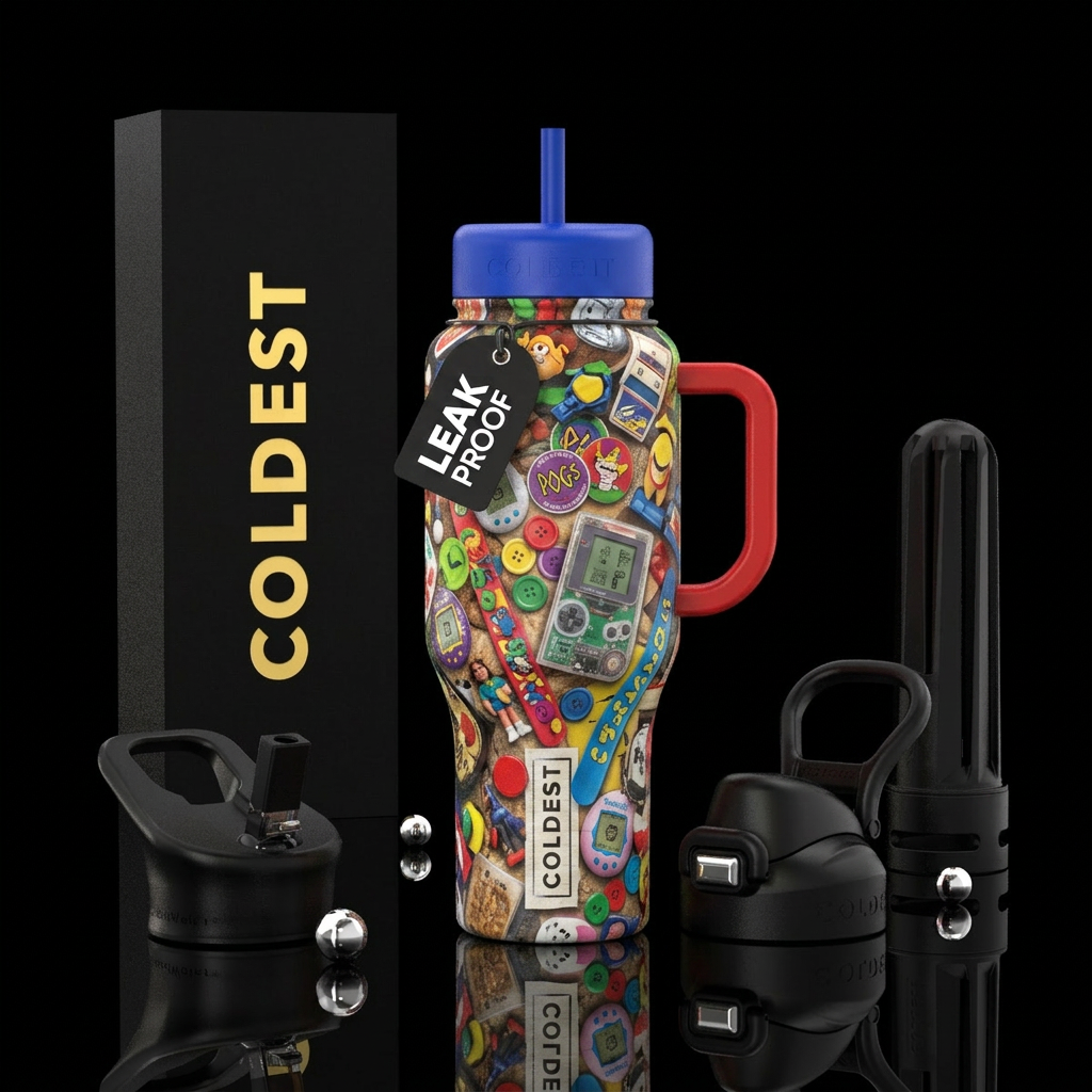 90s throwback water bottle design