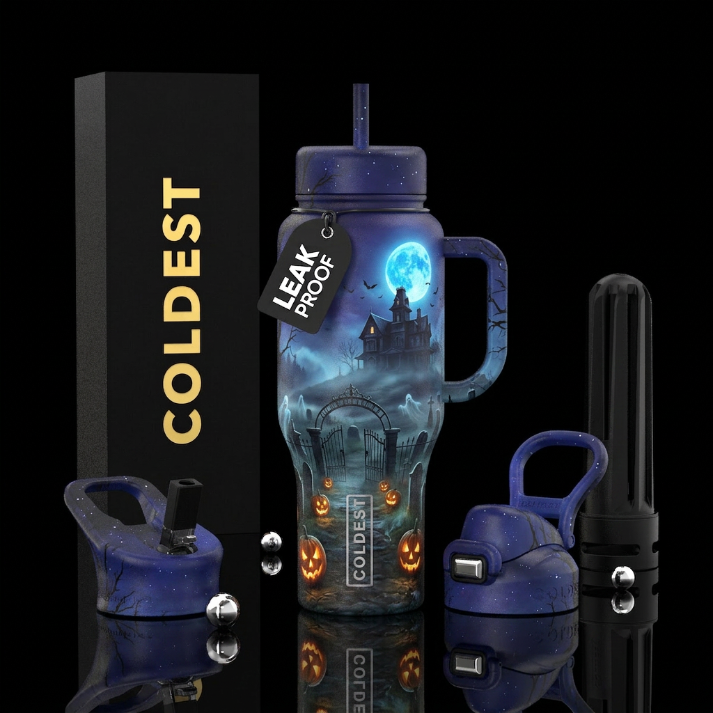 Haunted Mansion water bottle design