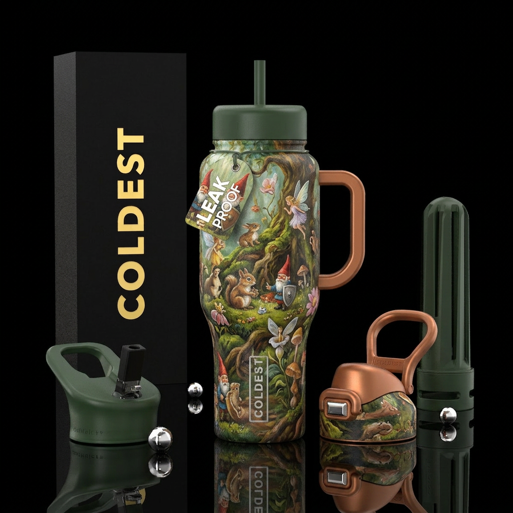 Woodland Gathering water bottle design