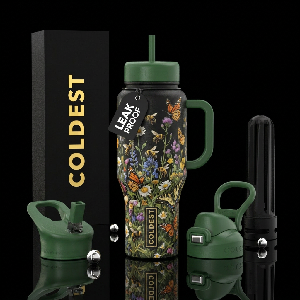 Field of Wings water bottle design