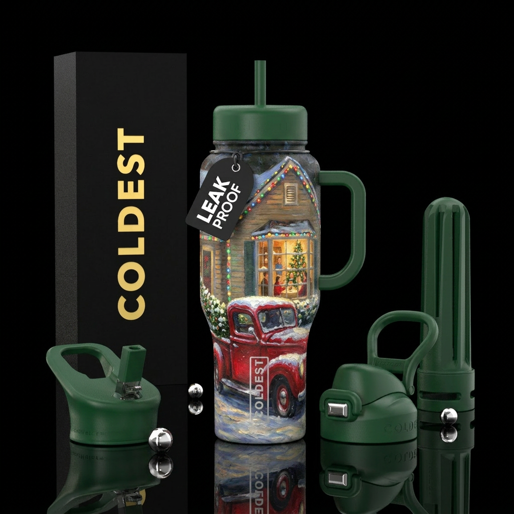 Christmas Gathering water bottle design