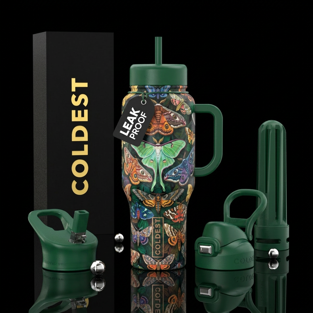 Butterflies of the Night (Moths) water bottle design