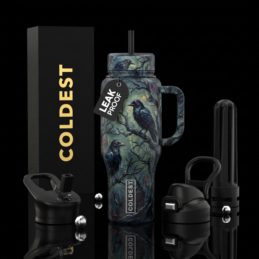 The Raven water bottle design