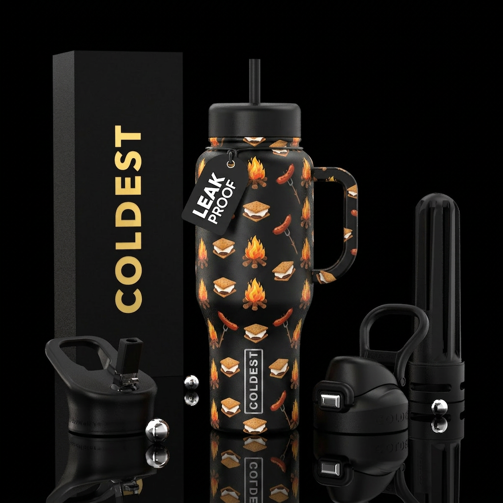 Campfire Vibes water bottle design