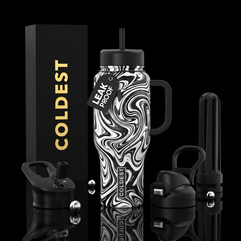 Swirling water bottle design