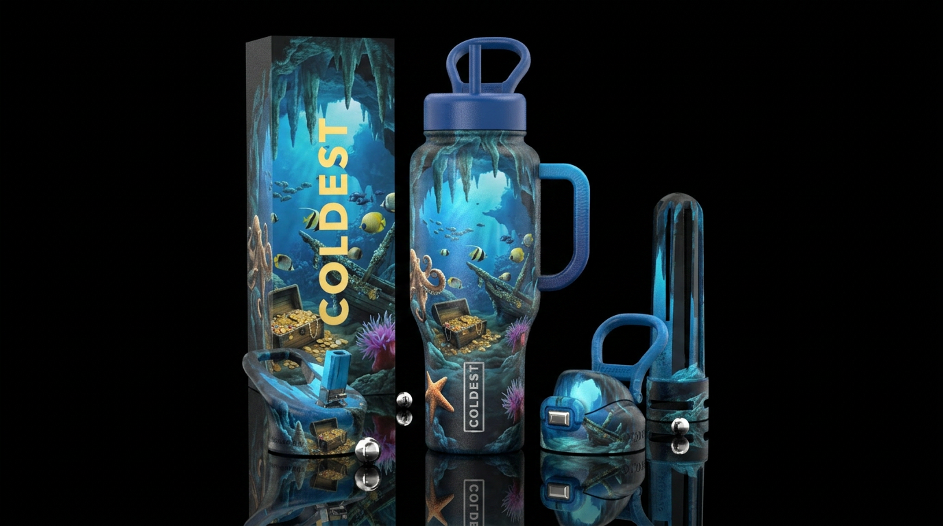 Davey Jones Locker water bottle design