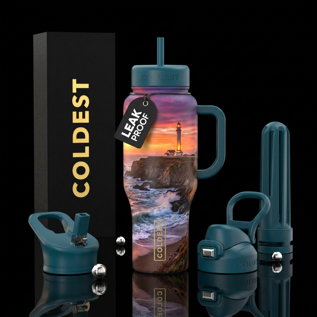 Waiting for darkness water bottle design