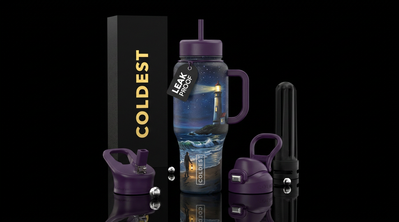 Heceta Head Lighthouse water bottle design