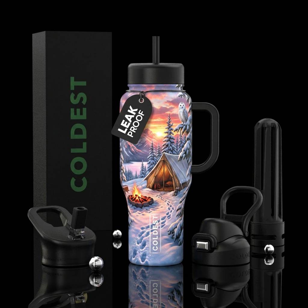 Winter camp water bottle design