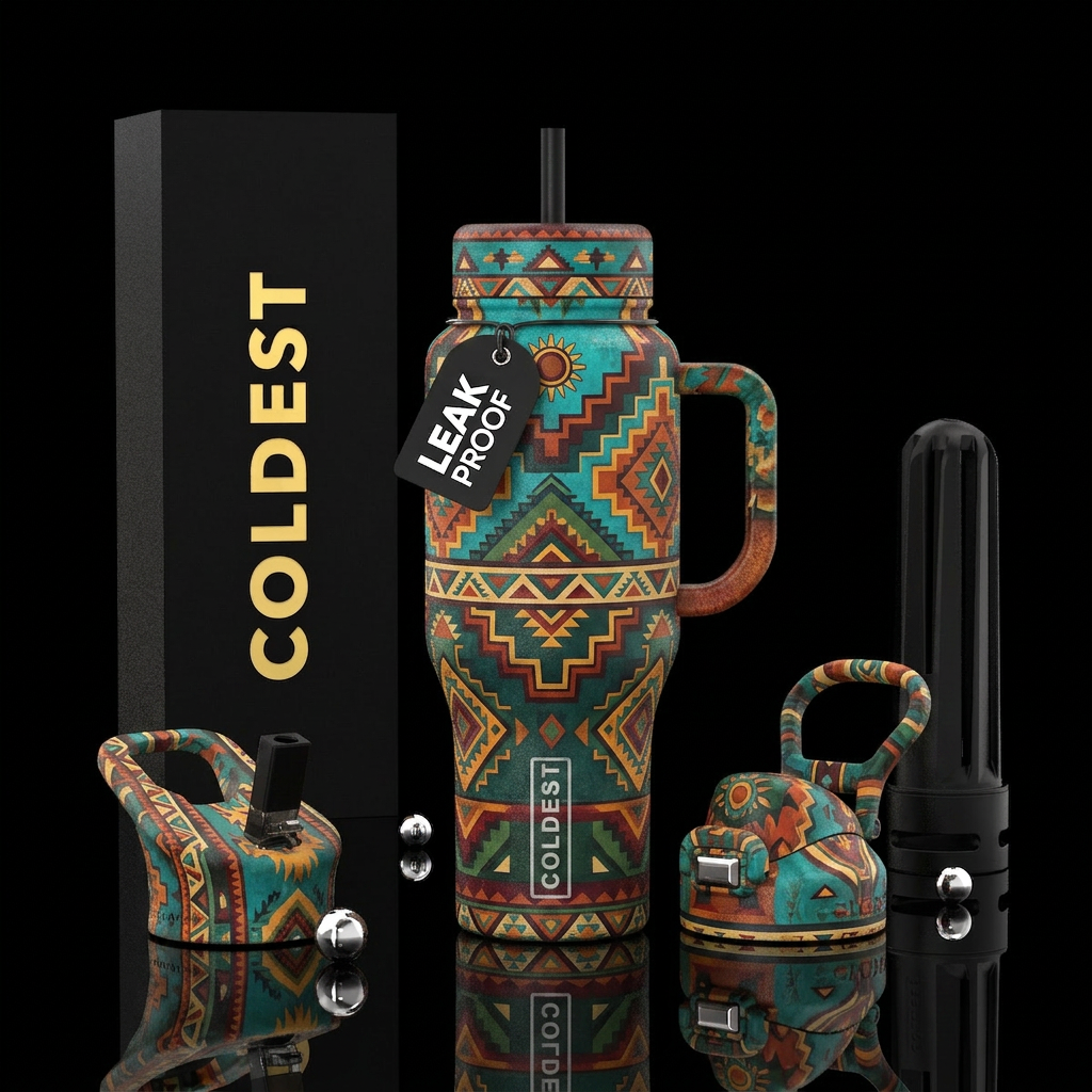 Western Aztec water bottle design